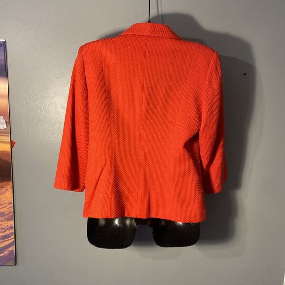 Bob Mackie Studio‎ Women's Jacket Size 14 Red 1 Button Blazer - Picture 5 of 5